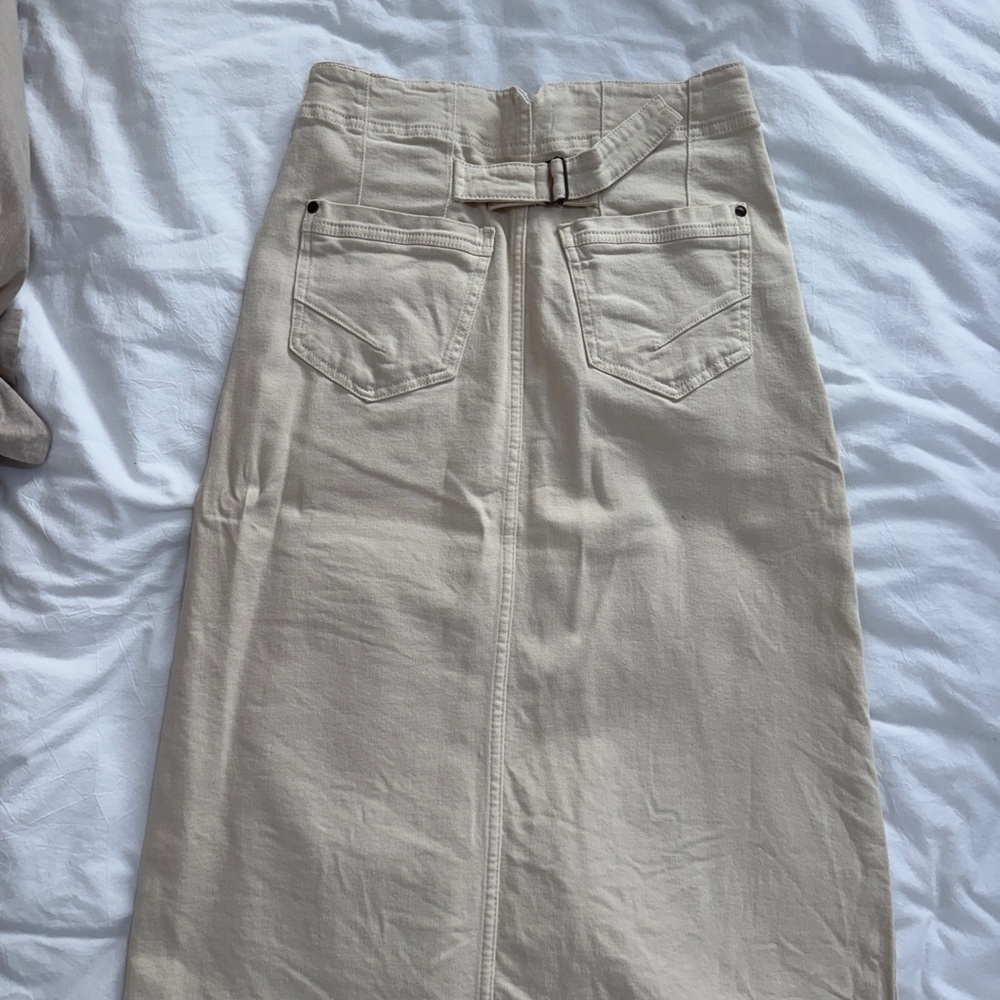 Pilcro Cream Midi Skirt with High Slit - Picture 11 of 11